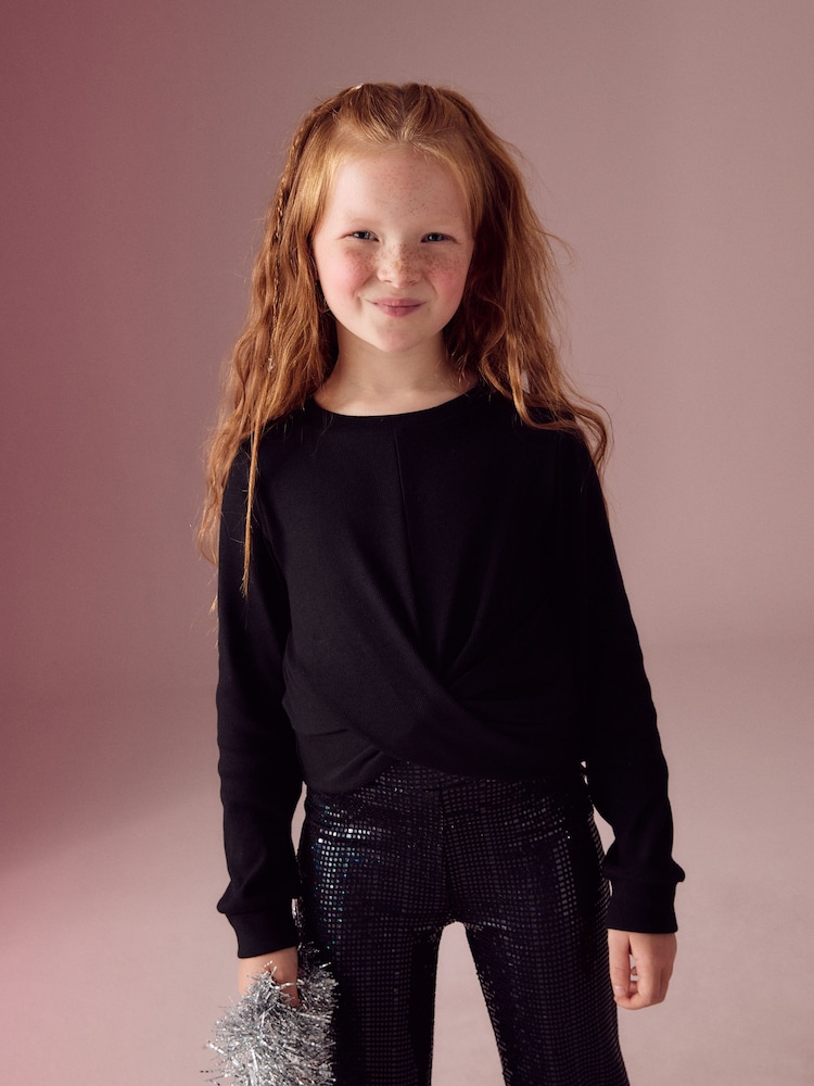 Black/White Front Knot Tops 2 Pack (3-16yrs) - Image 2 of 9