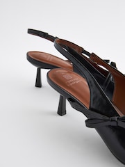 Black Forever Comfort® Point Toe Bow Sling Back Heels - Image 5 of 5