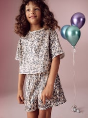 Animal Print Sequin Top and Shorts Set (3-16yrs) - Image 1 of 5