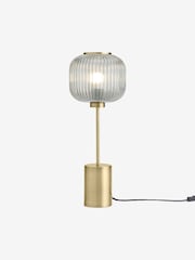 MADE.COM Grey/Antique Brass Large Briz Table Lamp - Image 2 of 3