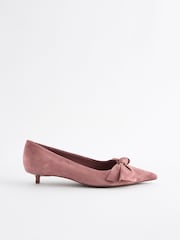 Pink Forever Comfort® Leather Bow Kitten Heels - Image 4 of 7