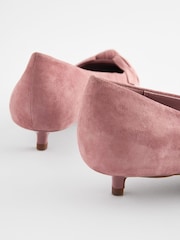 Pink Forever Comfort® Leather Bow Kitten Heels - Image 6 of 7