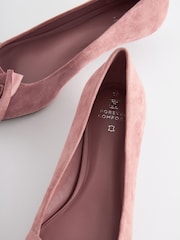 Pink Forever Comfort® Leather Bow Kitten Heels - Image 7 of 7