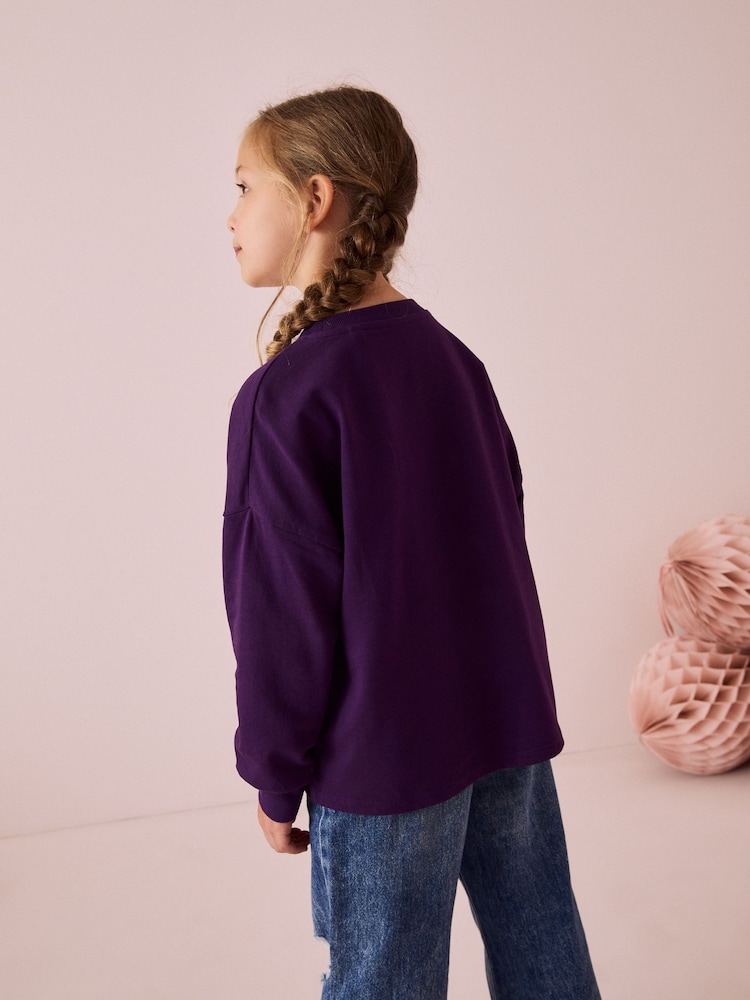 Lilo & Stitch Purple Christmas License 100% Cotton Sweatshirt (3-16yrs) - Image 2 of 8