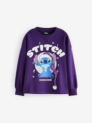 Lilo & Stitch Purple Christmas License 100% Cotton Sweatshirt (3-16yrs) - Image 5 of 8