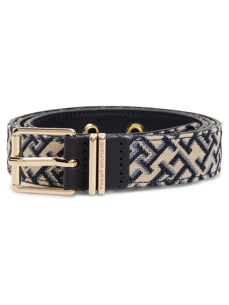 Tommy Hilfiger Jacquard Double Keeper Square Buckle Belt - Imagen 4 de 4