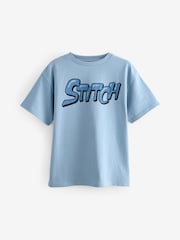 Bleu - Oversized 100% Cotton Disney Lilo and Stitch License T-Shirt (3-16yrs) - Image 4 de 7