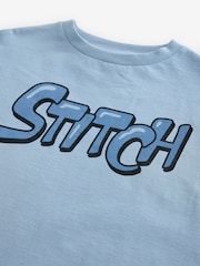 Bleu - Oversized 100% Cotton Disney Lilo and Stitch License T-Shirt (3-16yrs) - Image 6 de 7