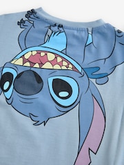 Bleu - Oversized 100% Cotton Disney Lilo and Stitch License T-Shirt (3-16yrs) - Image 7 de 7