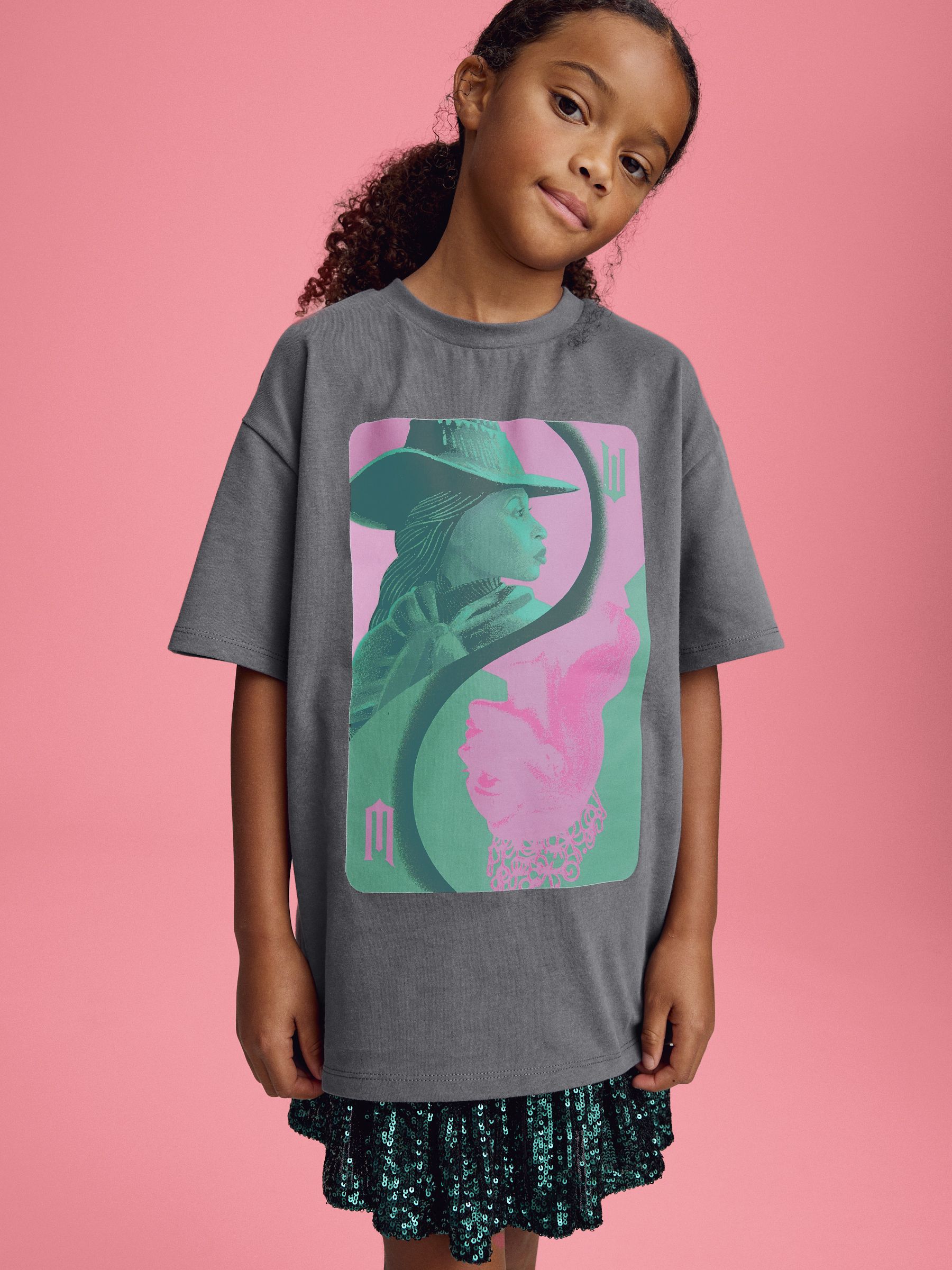Charcoal Grey - Wicked Oversized 100% Cotton T-Shirt (6-16yrs)