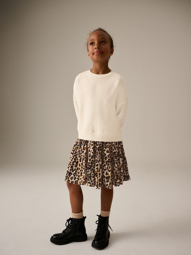 Ecru, Weiß - 2-in-1-Sweatshirt-Kleid aus 100 % Baumwolle (3–12 J.) - Bild 2 von 8 Ecru, Weiß - 2-in-1-Sweatshirt-Kleid aus 100 % Baumwolle (3–12 J.) - Bild 2 von 8