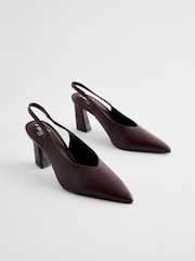 Chocolate Brown Forever Comfort® Point Toe Slingback Heel Shoes - Image 4 of 6