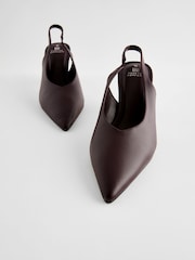 Chocolate Brown Forever Comfort® Point Toe Slingback Heel Shoes - Image 5 of 6