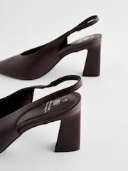 Chocolate Brown Forever Comfort® Point Toe Slingback Heel Shoes - Image 6 of 6