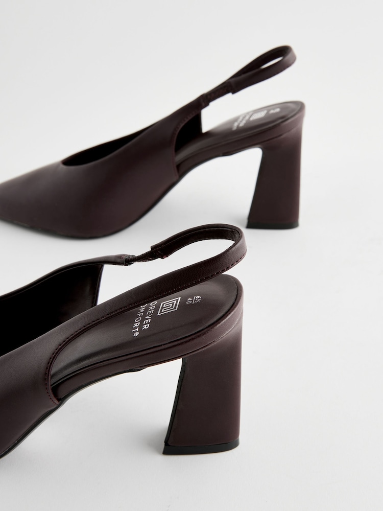 Čokoladno rjava - Forever Comfort® Point Toe Slingback čevlji z visoko peto čevlji - Slika 6 iz 6 Čokoladno rjava - Forever Comfort® Point Toe Slingback čevlji z visoko peto čevlji - Slika 6 iz 6