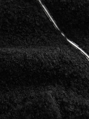 Black Zip Up Sleeveless Textured Knitted Gilet Vest Jacket - Image 7 of 7