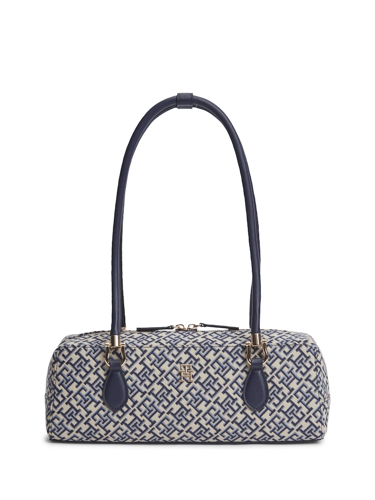 Tommy Hilfiger Blue Textile Jacquard Rectangular Shoulder Bag - Image 1 of 5