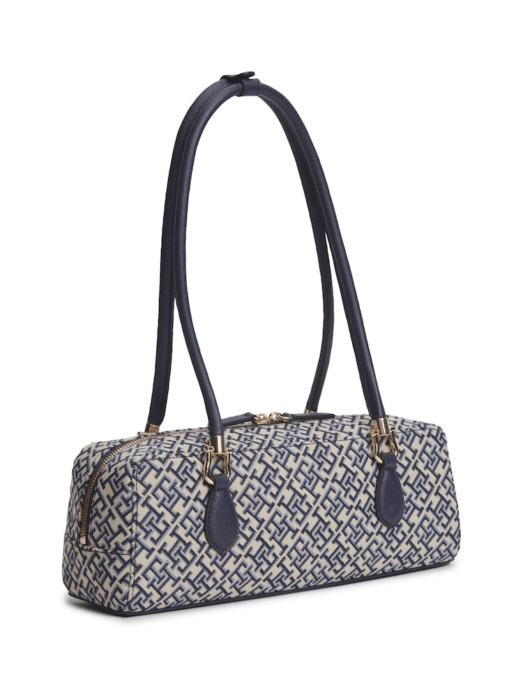 Tommy Hilfiger Blue Textile Jacquard Rectangular Shoulder Bag - Image 2 of 5