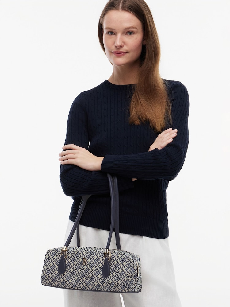 Tommy Hilfiger Blue Textile Jacquard Rectangular Shoulder Bag - Image 5 of 5