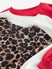 Red/White/Animal Boxy Long Sleeve 100% Cotton Sweatshirt 3 Pack (3-16yrs) - Image 7 of 7