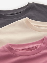 Pink/Cream/Charcoal Oversized Sequin Celestial T-Shirts 3 Pack (3-16yrs) - Image 10 of 11