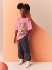 Pink/Cream/Charcoal Oversized Sequin Celestial T-Shirts 3 Pack (3-16yrs) - Image 3 of 11