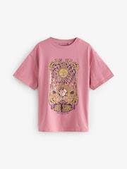 Pink/Cream/Charcoal Oversized Sequin Celestial T-Shirts 3 Pack (3-16yrs) - Image 6 of 11