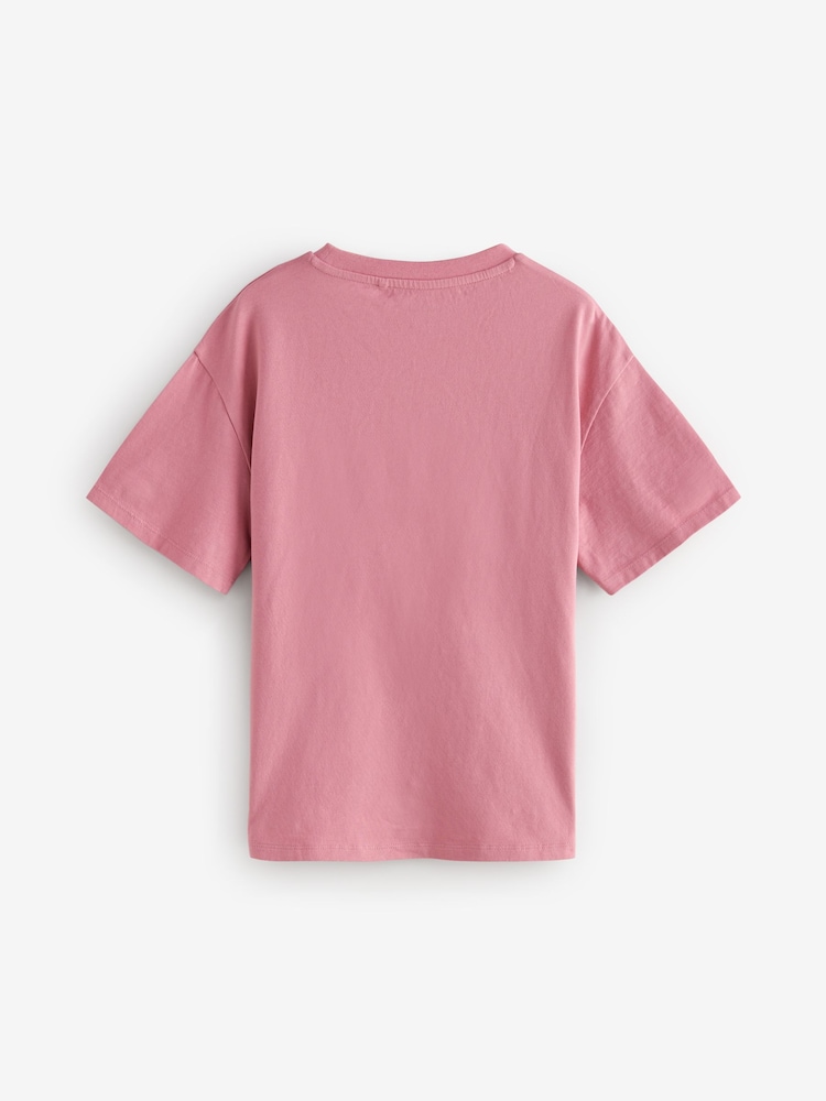 Pink/Cream/Charcoal Oversized Sequin Celestial T-Shirts 3 Pack (3-16yrs) - Image 7 of 11