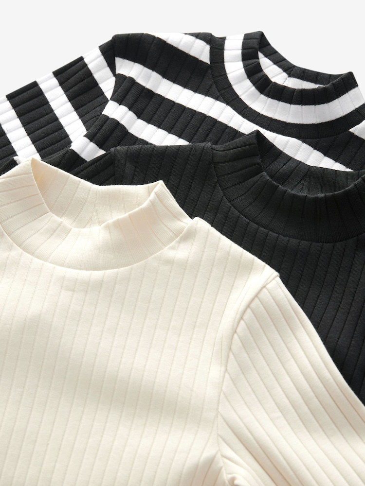 Negro/Blanco - Pack de 3 tops de manga larga con cuello alto (3-16 años) - Imagen 10 de 10 Negro/Blanco - Pack de 3 tops de manga larga con cuello alto (3-16 años) - Imagen 10 de 10