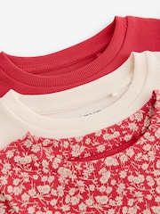 Red Ditsy Long Sleeve Rib T-Shirt 3 Pack (3-16yrs) - Image 10 of 10