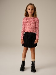 Red Ditsy Long Sleeve Rib T-Shirt 3 Pack (3-16yrs) - Image 3 of 10
