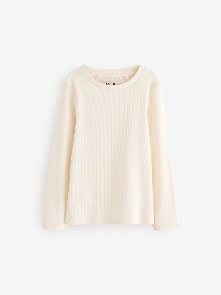 Rouge - T-shirt côtelé à manches longues Ditsy Lot de 3 (3-16ans) - Image 6 of 10