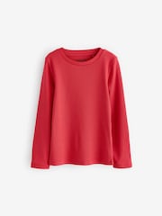 Red Ditsy Long Sleeve Rib T-Shirt 3 Pack (3-16yrs) - Image 7 of 10