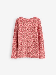 Red Ditsy Long Sleeve Rib T-Shirt 3 Pack (3-16yrs) - Image 9 of 10