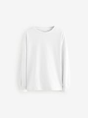 Blau/Weiß - Sequin Heart Boxy 100% Cotton Long Sleeve T-Shirts 3 Pack (3-16yrs) - Bild 8 von 11