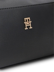 Tommy Hilfiger Black Monogram Textured Shoulder Bag - Image 3 of 4