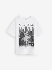 White Oversized Ballet Graphic 100% Cotton T-Shirt (3-16yrs) - Image 4 of 7