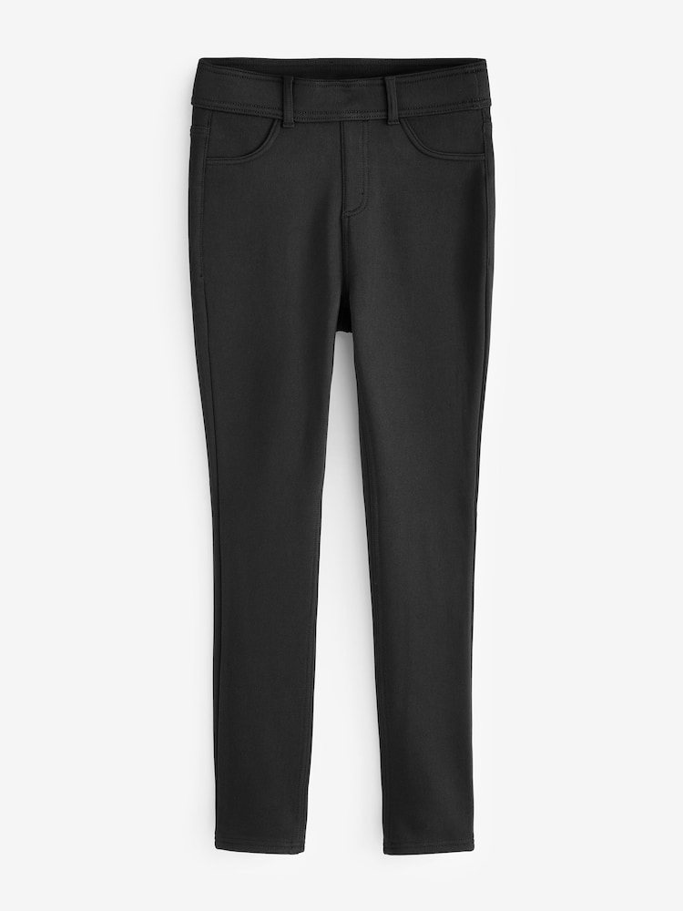 Noir - Lot de en en jersey brossé et non brossé 2 Denim Leggings - Image 7 of 9