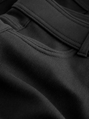 Black Full Length Brushed and Non brushed 2 Pack of jersey Denim Leggings - Image 9 of 9