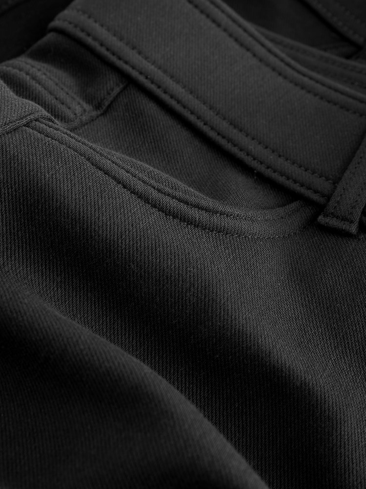 Black Full Length Brushed and Non brushed 2 Pack of jersey Denim Leggings - Image 9 of 9