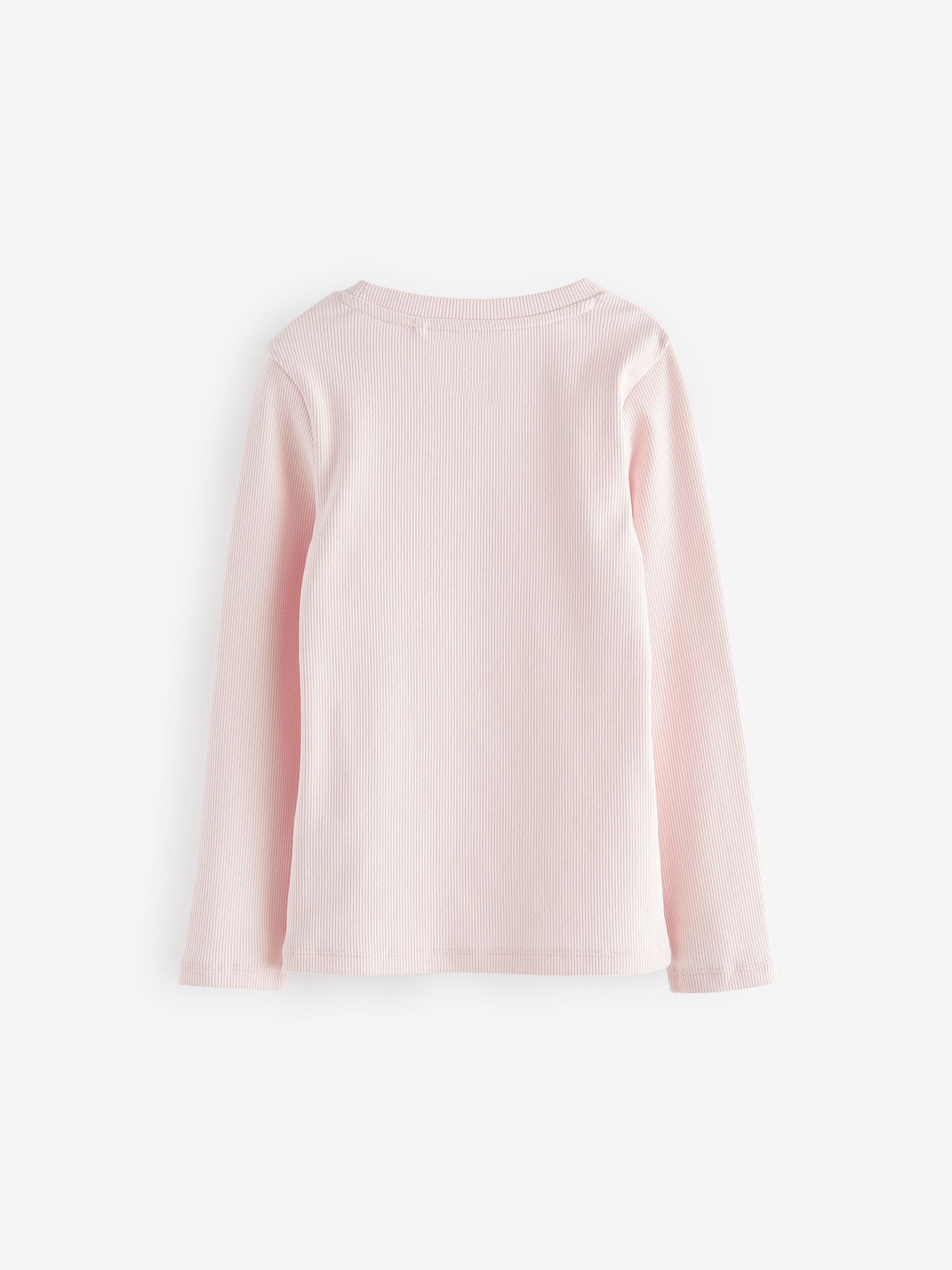 Multi 5 Pack Ribbed Long Sleeve Tops (3-16yrs)