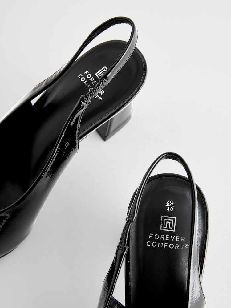 Black Forever Comfort® Point Toe Slingback Heel Shoes - Image 10 of 10