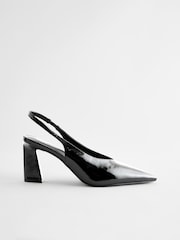 Black Forever Comfort® Point Toe Slingback Heel Shoes - Image 7 of 10