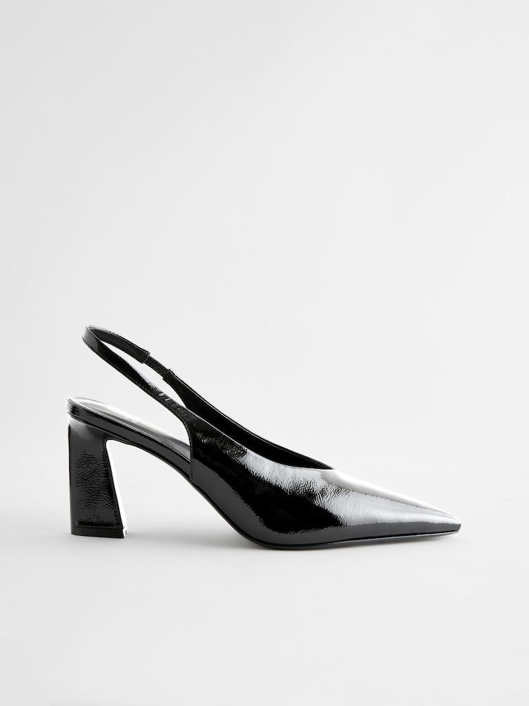 Black Forever Comfort® Point Toe Slingback Heel Shoes - Image 7 of 10