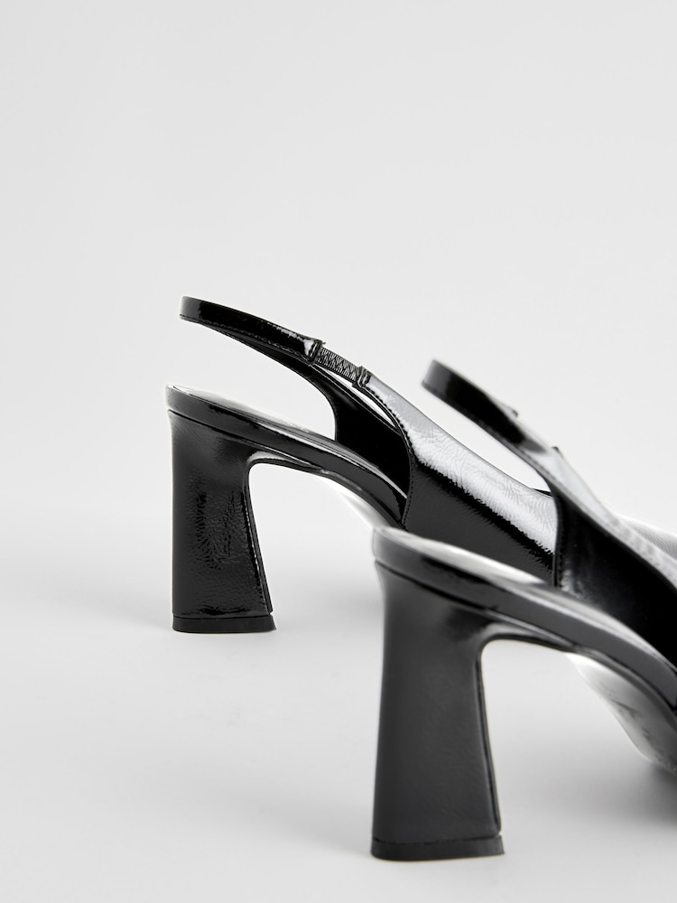 Black Forever Comfort® Point Toe Slingback Heel Shoes - Image 8 of 10