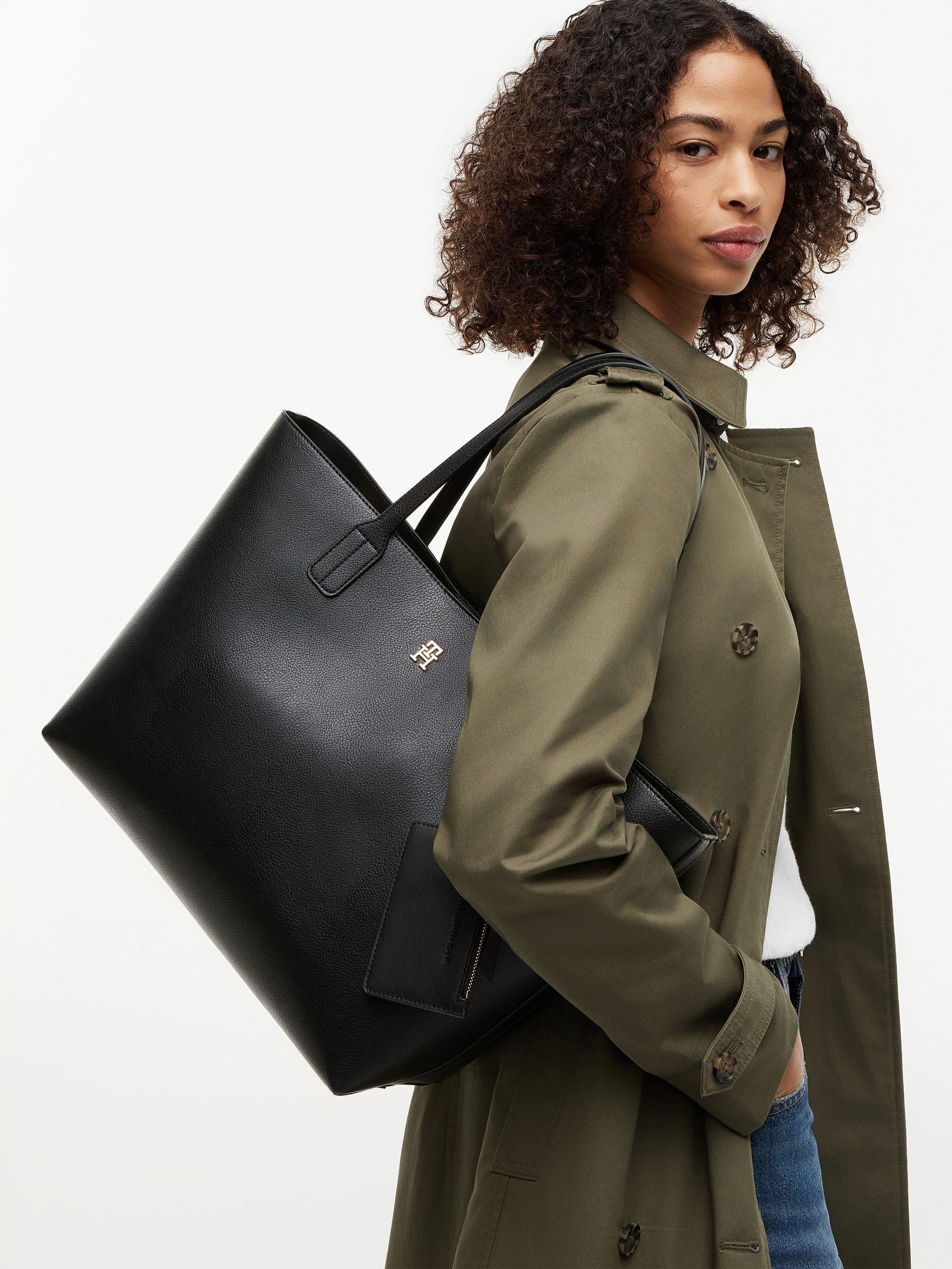 Buy Tommy Hilfiger Black Hilfiger Icon Monogram Tote Bag from Next