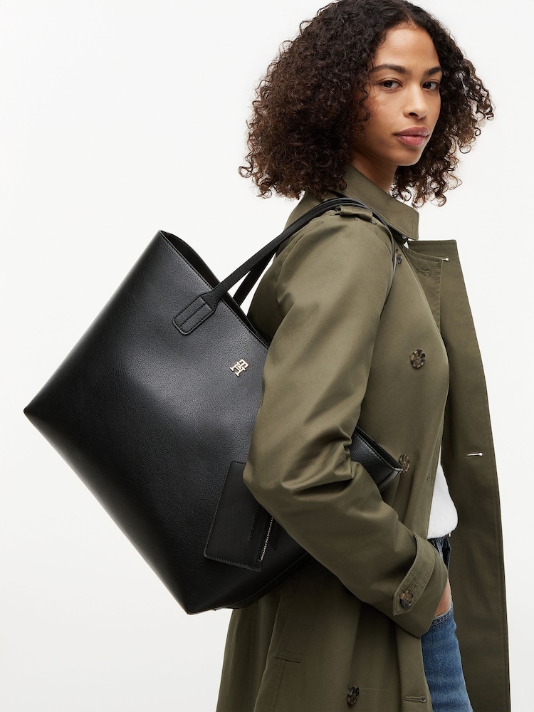 Tommy Hilfiger Black Hilfiger Icon  Monogram Tote Bag - Image 5 of 5
