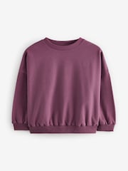 Purple Oversized 100% Cotton Sweat and Check Barrel Leg Joggers Set (3-16yrs) - Image 7 of 11