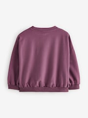 Purple Oversized 100% Cotton Sweat and Check Barrel Leg Joggers Set (3-16yrs) - Image 8 of 11