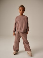 Brown Oversized Cosy Sweatshirt and Wide Leg Set (3-16yrs) - Image 3 of 4